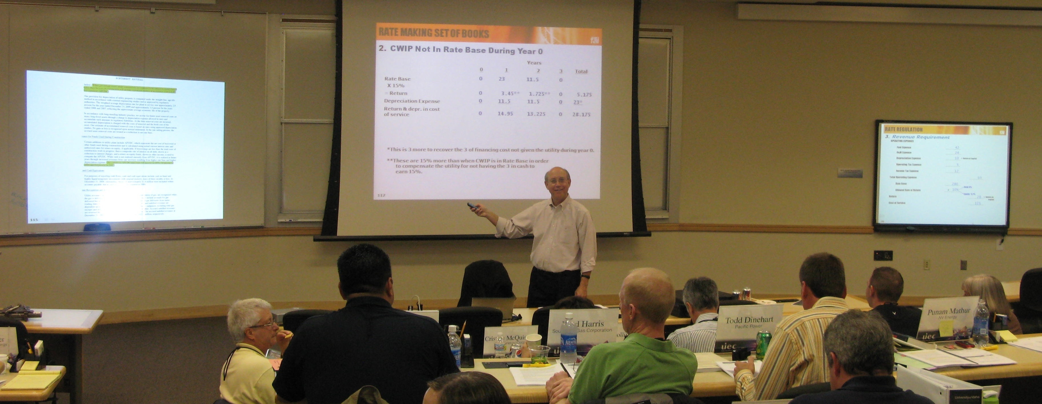 Joel Berk teaching a utility finance seminar